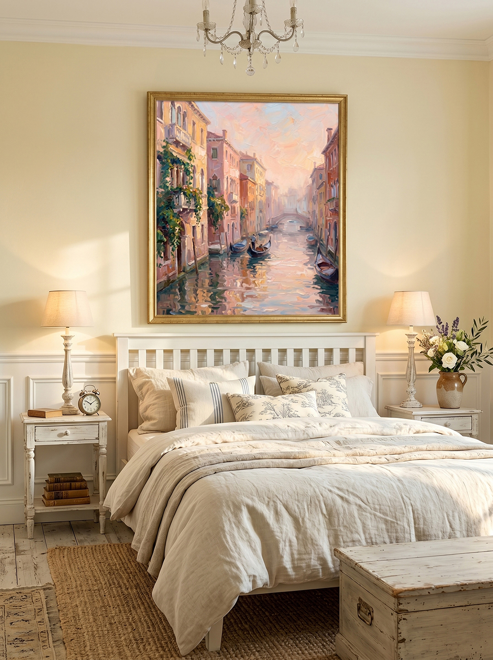 "Venetian Dawn Reverie" | Hand-Embellished Venice Canal Sunrise Impasto Canvas | Romantic Italian Wall Art - Image 5