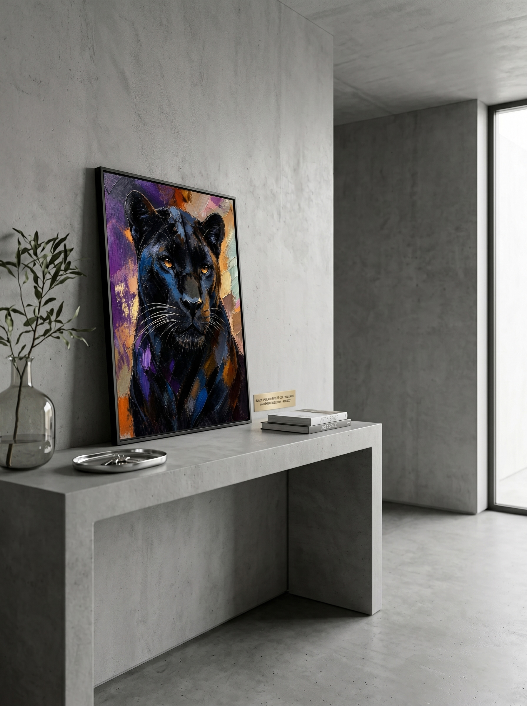 Raw and Unapologetic: Perfectly aligned with modern minimalist and industrial Wabi-sabi aesthetics. Against raw concrete surfaces, the wild, chaotic palette knife textures of the panther provide a commanding visual anchor, adding a layer of untamed energy to your serene, minimalist space.
