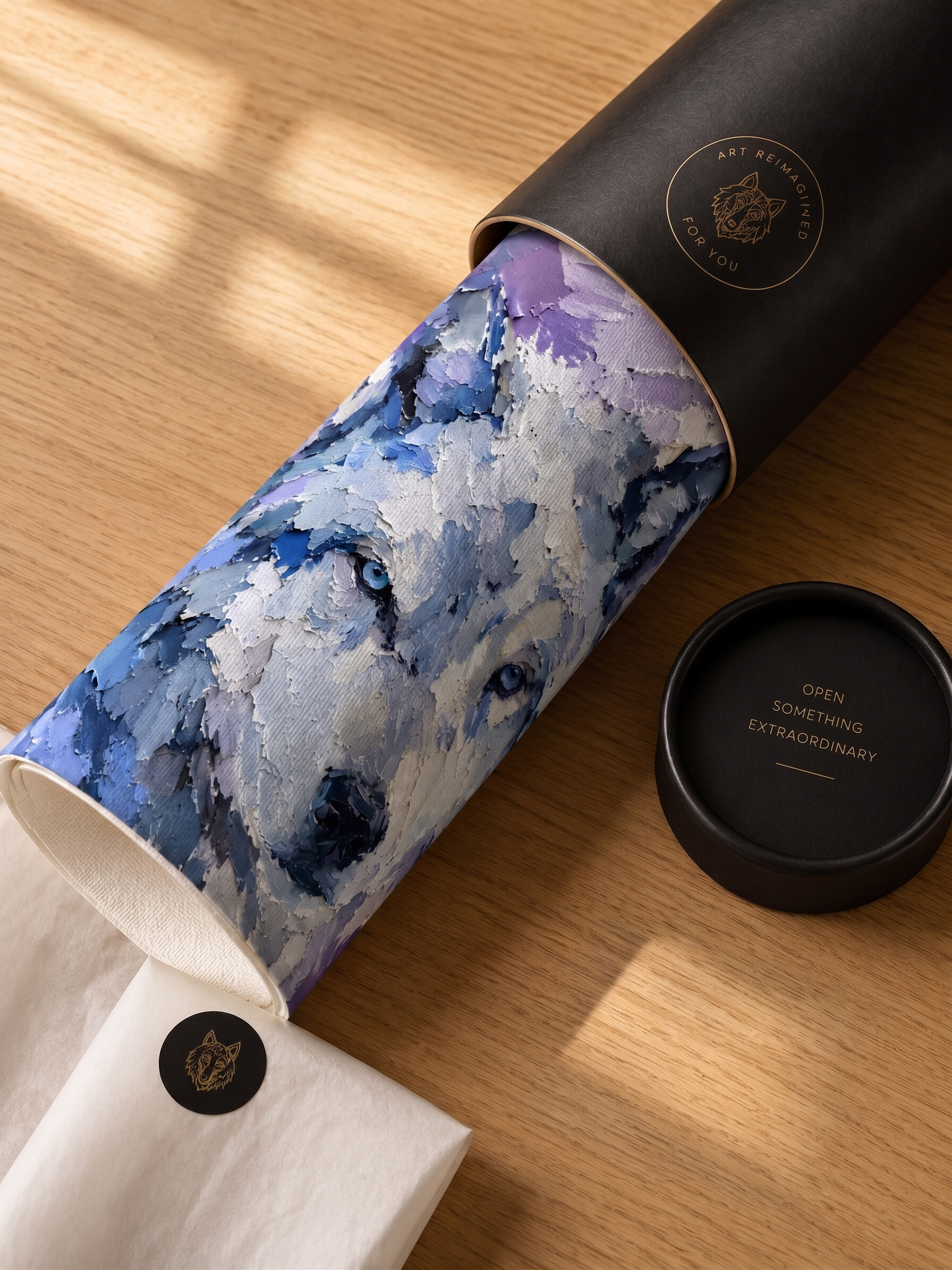 Gallery-Grade Safe Delivery: To protect the heavy 3D paint textures during international transit, your masterpiece is fully dried, carefully rolled, and secured in a premium, custom-designed shipping tube. Unbox an experience of true gallery quality and artisanal care right at your doorstep.